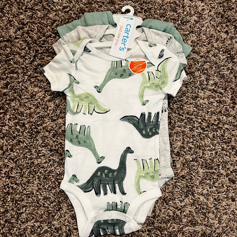 Carter's Dinosaur Print Baby Onesies